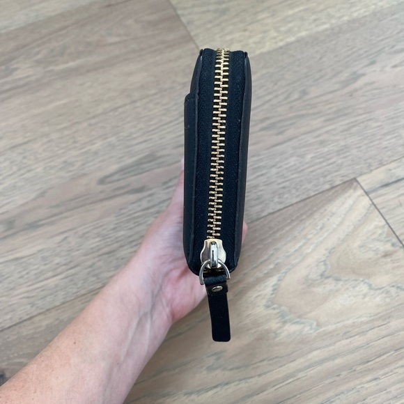 Kate Spade Black Large Continental Zip Around Colorful Striped Interior Wallet - Picture 5 of 16